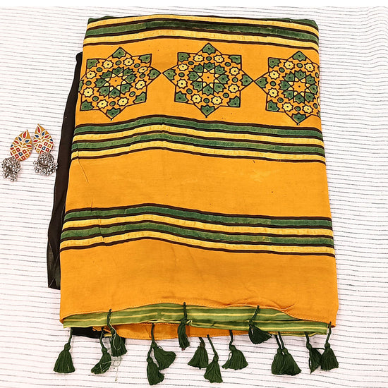 Ajrakh Modal Silk Sari