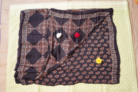 Ajarkh modal silk sari