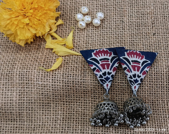 Handcrafted Ajrakh Earrings