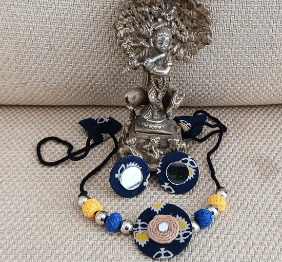 Golden Handcrafted Jhumkis with Choker