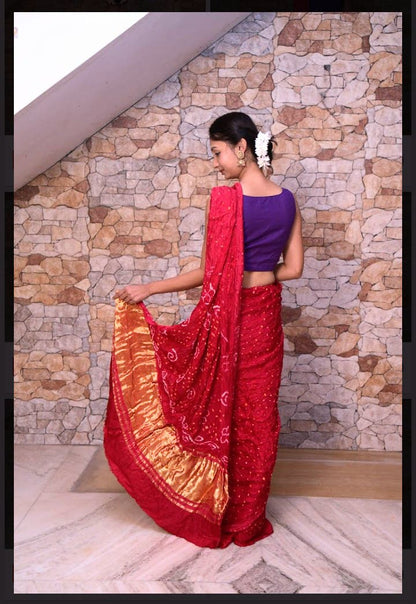 Bandhani Silk saree